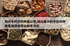 <b>�Ĵ���ҩҩ����ֲ��˾,�Ĵ�������ҩ����ֲ������Ŀ��ַ��ϵ��</b>